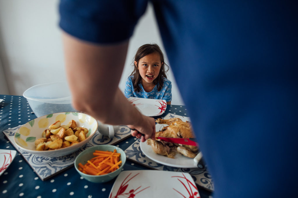 Family meal times captured with documentary family photography St Albans