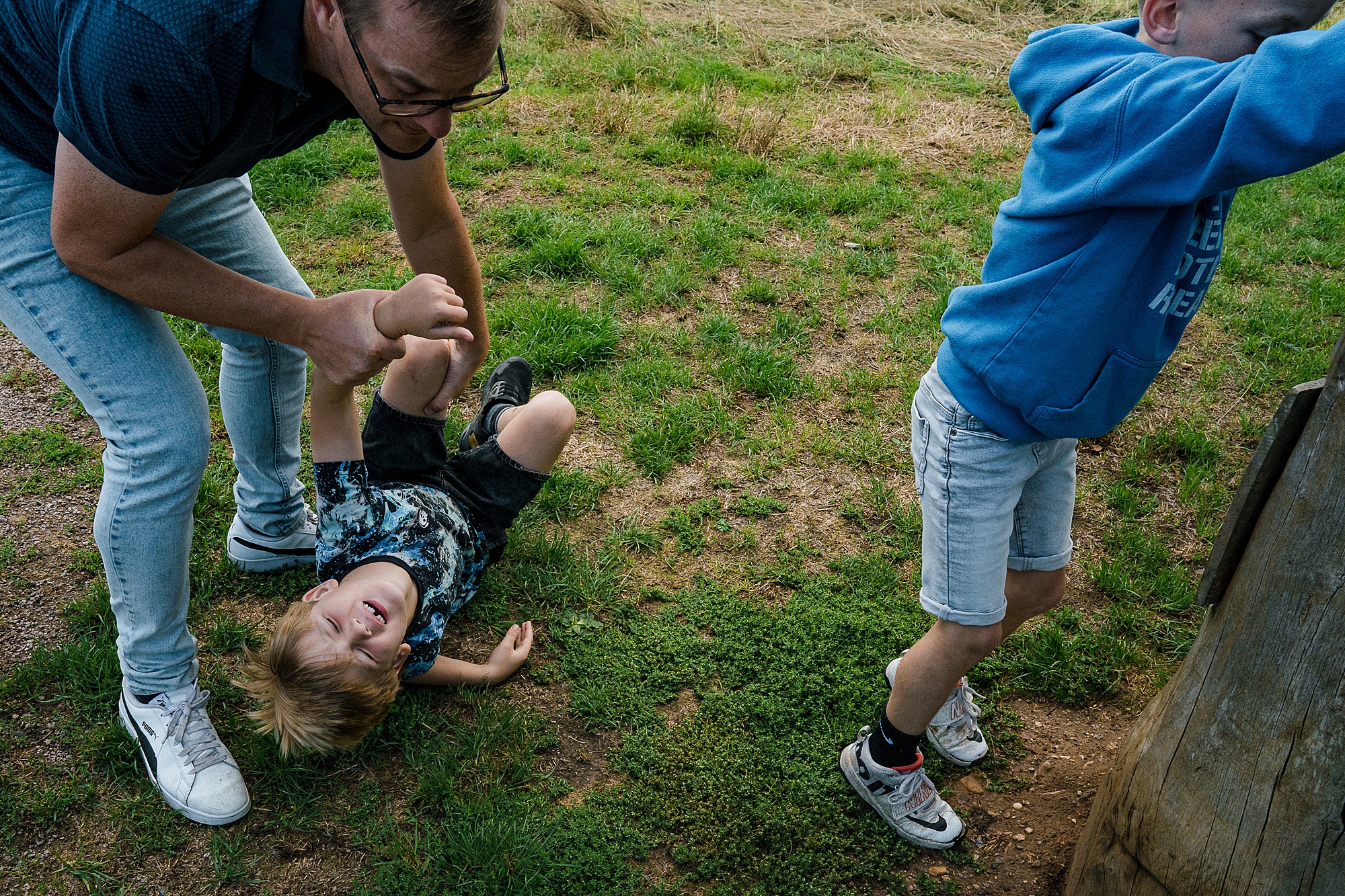 Boy having tantrum real life documentary family photoshoot UK