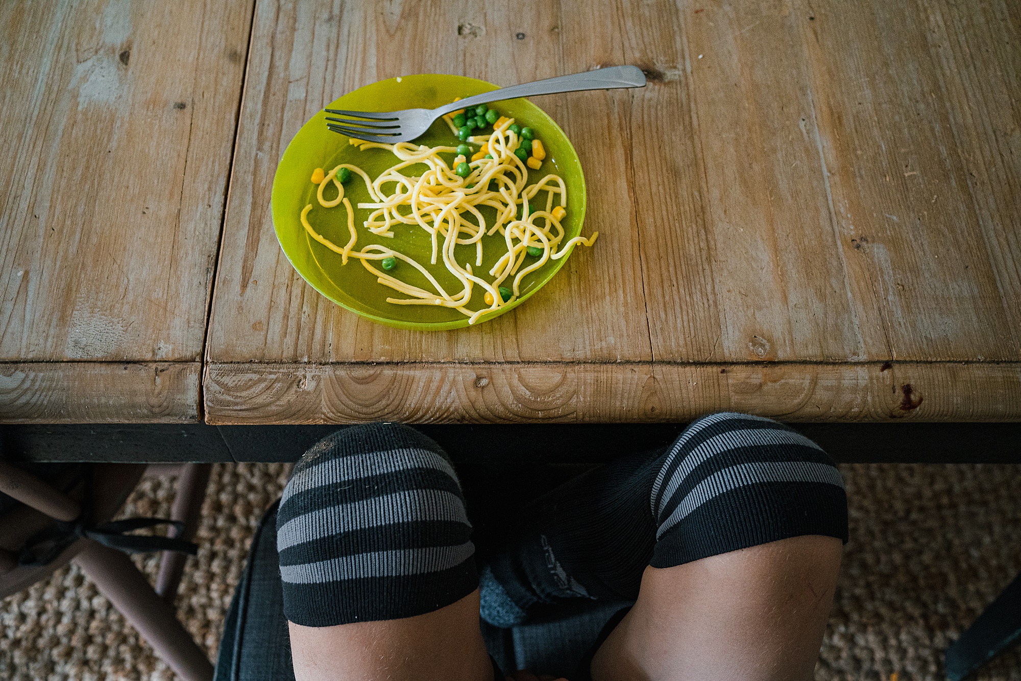 Boy refusing to eat spaghetti - real life photoshoot St Albans, Emma Collins