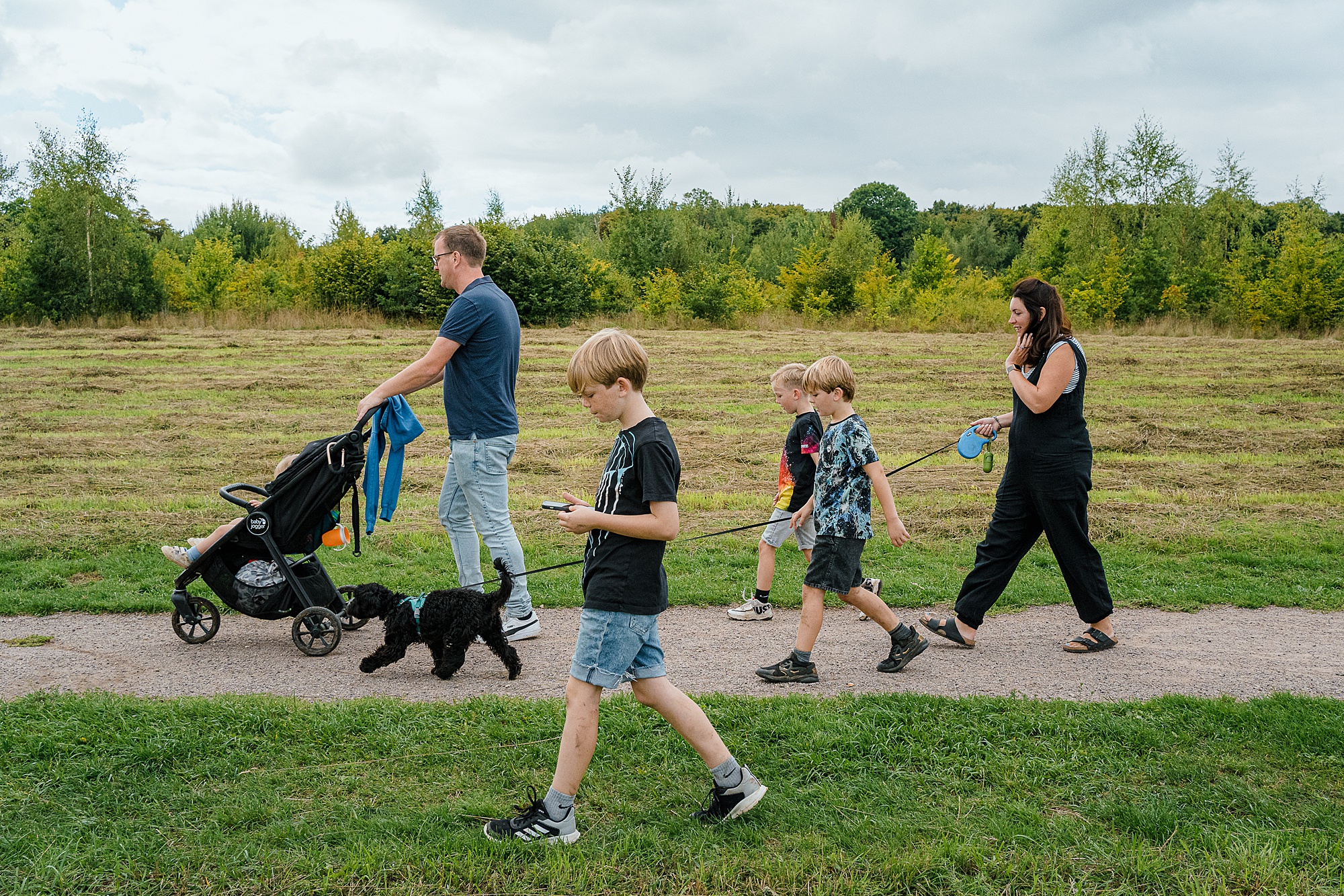 Family walk in Heartwood Forest St Albans - unposed family photography