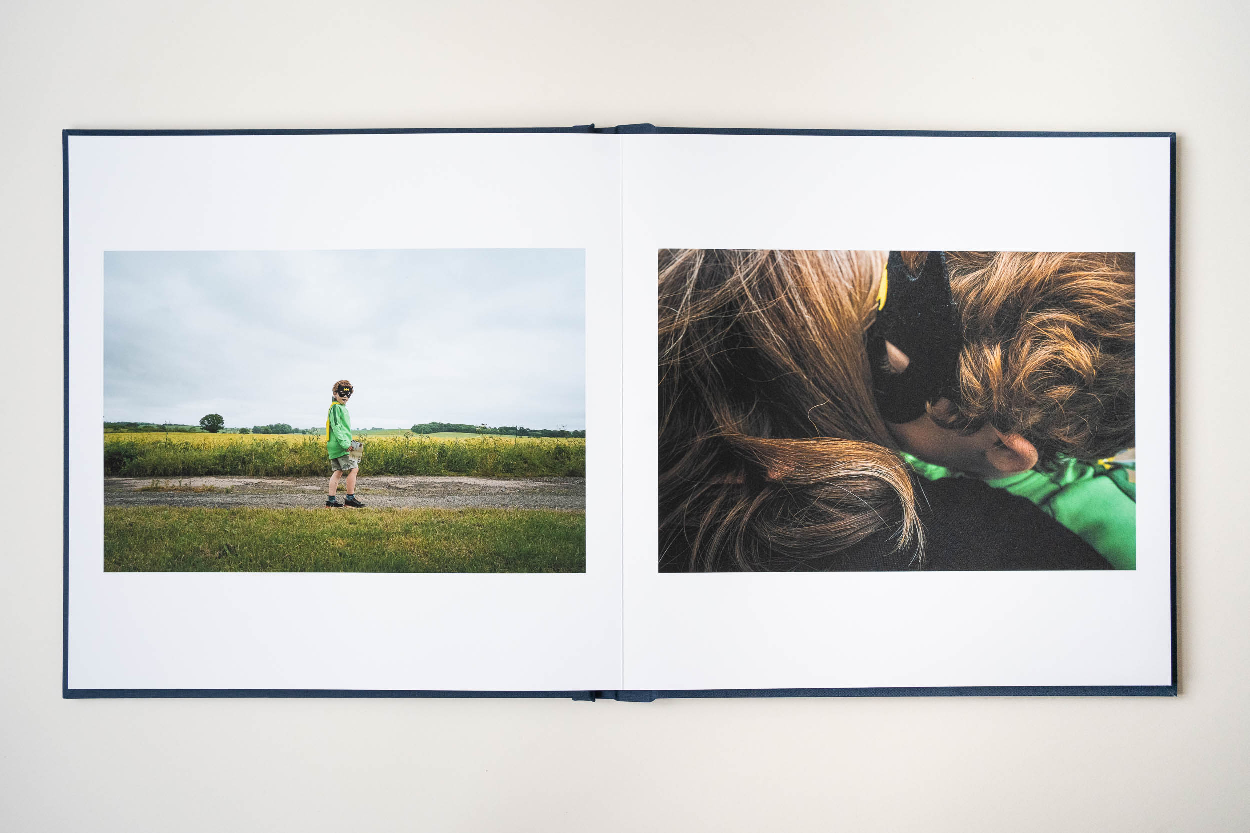 Sample pages from a fine art photo album created by Emma Collins Photography
